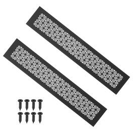 Unique Bargains - 16"x3" Door Air Vent Cover, 2pcs Heavy Duty Aluminum Alloy Grille Louvered with Mounting Screws for Cabinet Wardrobe - Black