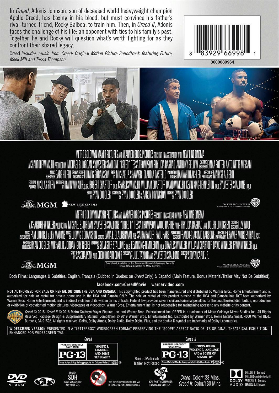 Back. Creed: 2-film Collection (DVD Double Feature) [DVD].