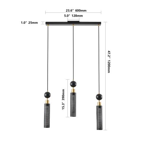 23.6" 600mm  
5.0" 128mm  
1.0" 25mm  
47.2" 1200mm  
390mm  
15.3"