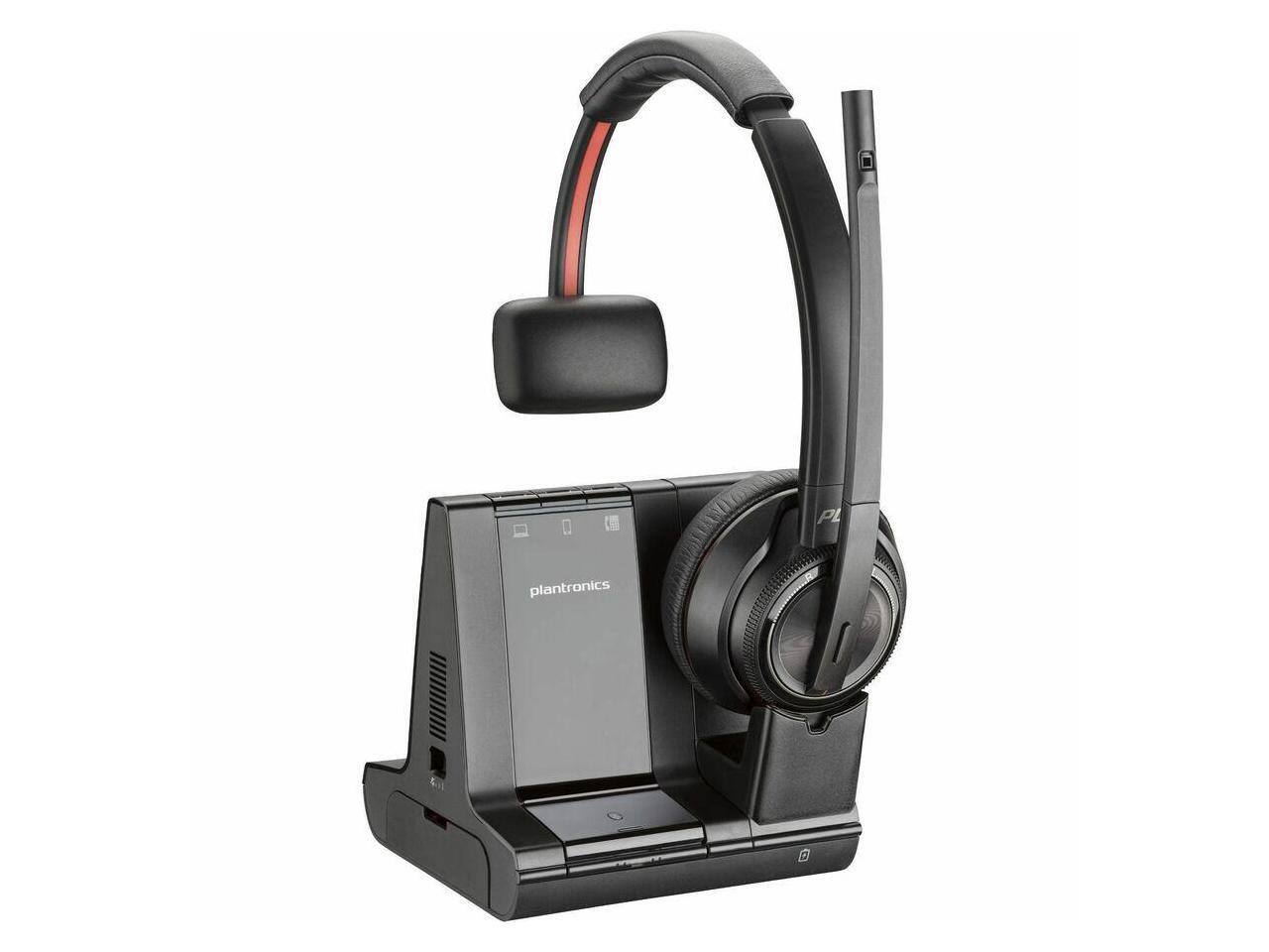 Alt View 2. HP - HP Savi 8210 UC DECT Headset - Mono, Wireless, Bluetooth/DECT, Noise Cancelling - Black.