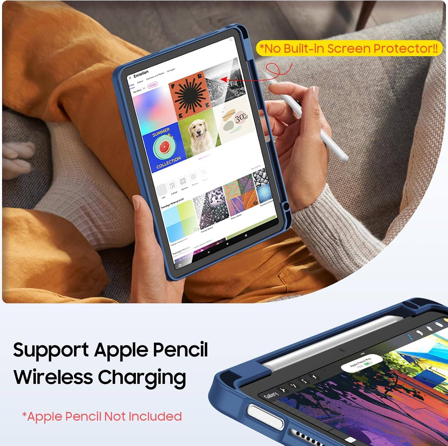 *No Built-in Screen Protector!!
Erstellen x
SUMMER
30% wer
COLLECTION
Support Apple Pencil Wireless Charging
*Apple Pencil Not Included