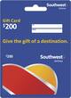Southwest - $200 Gift Card for Southwest Airlines - Larger Front