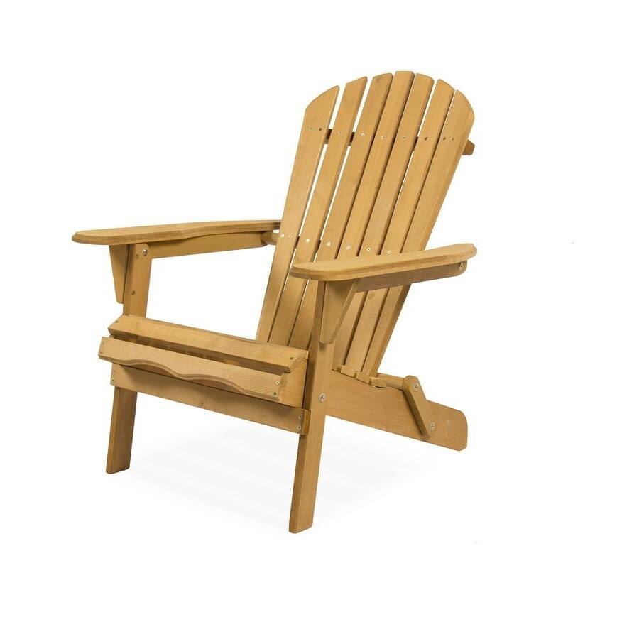 Angle. Hivvago - All Weather Adirondack Large Foldable Chair Natural Finish - Brown.