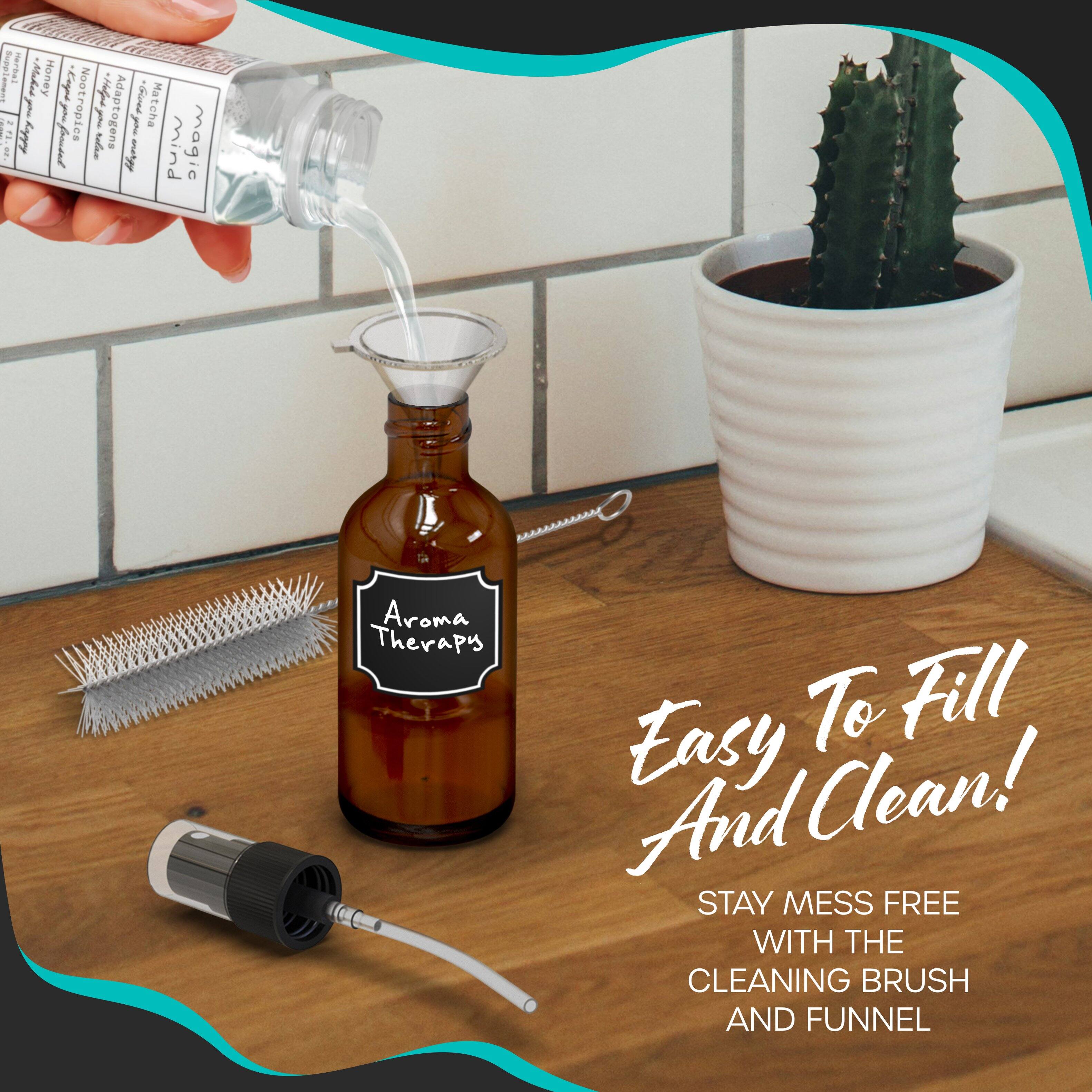 Easy To Fill And Clean!  
Stay Mess Free With The Cleaning Brush And Funnel