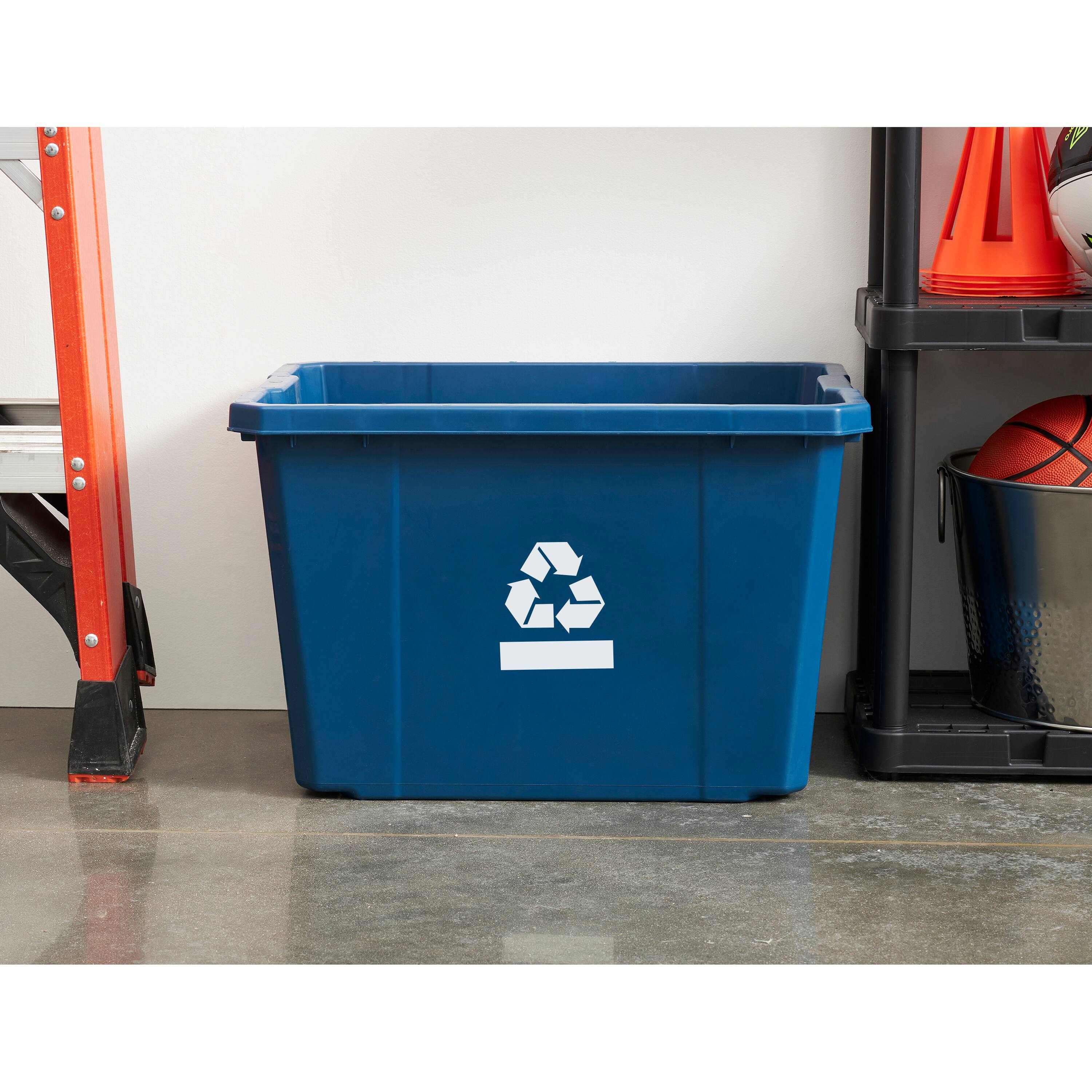 Alt View 7. Gracious Living - Gracious Living Medium Curbside Blue Box 17 Gallon Home Recycling Bin (6 Pack) - Blue.