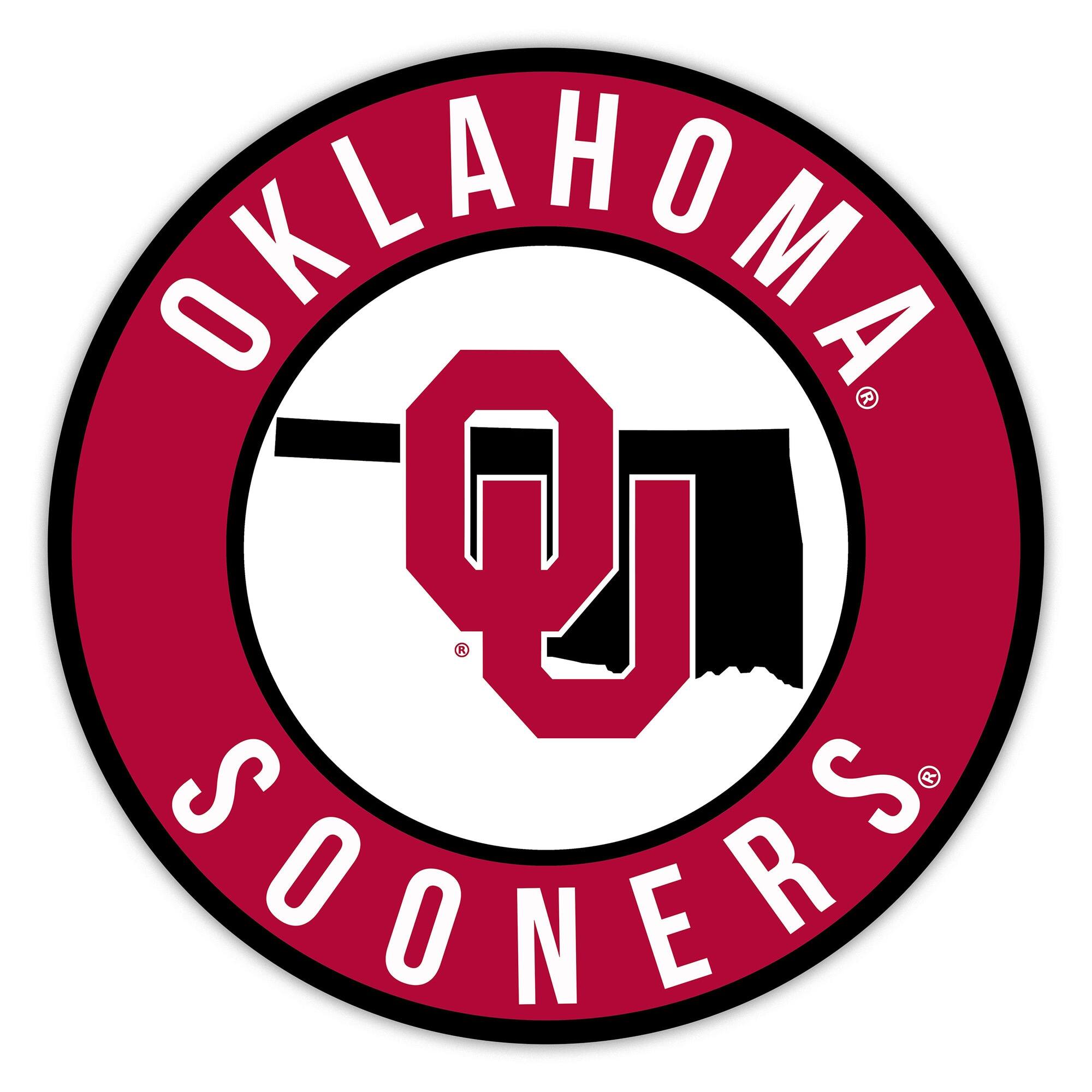 Oklahoma Sooners 15" State Circle Sign