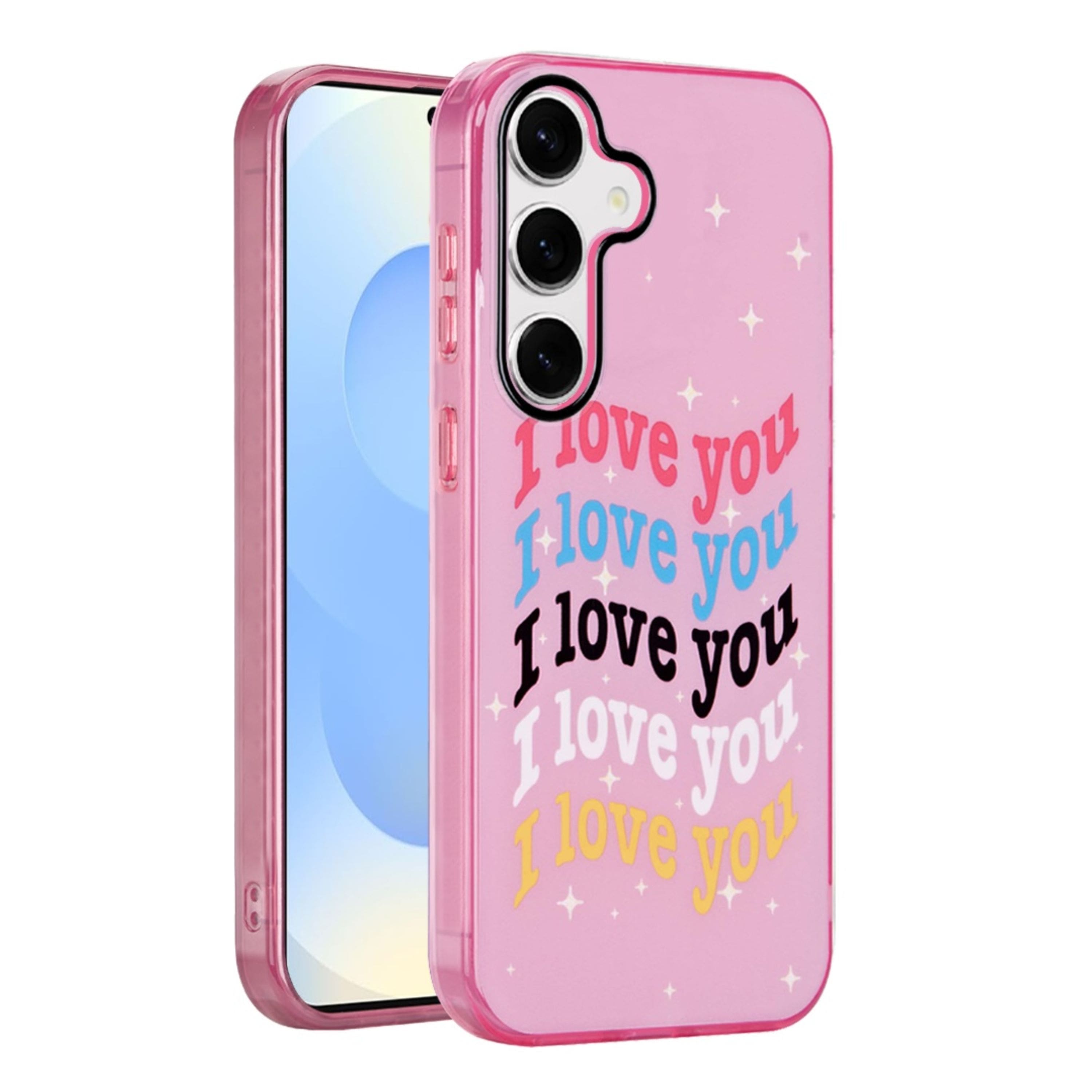 Kitcheniva - Layer In Mold Design TPU Case With Tempered Glass For Samsung S25/S24 I Love You Print - Pink price history on PriceWatchPro