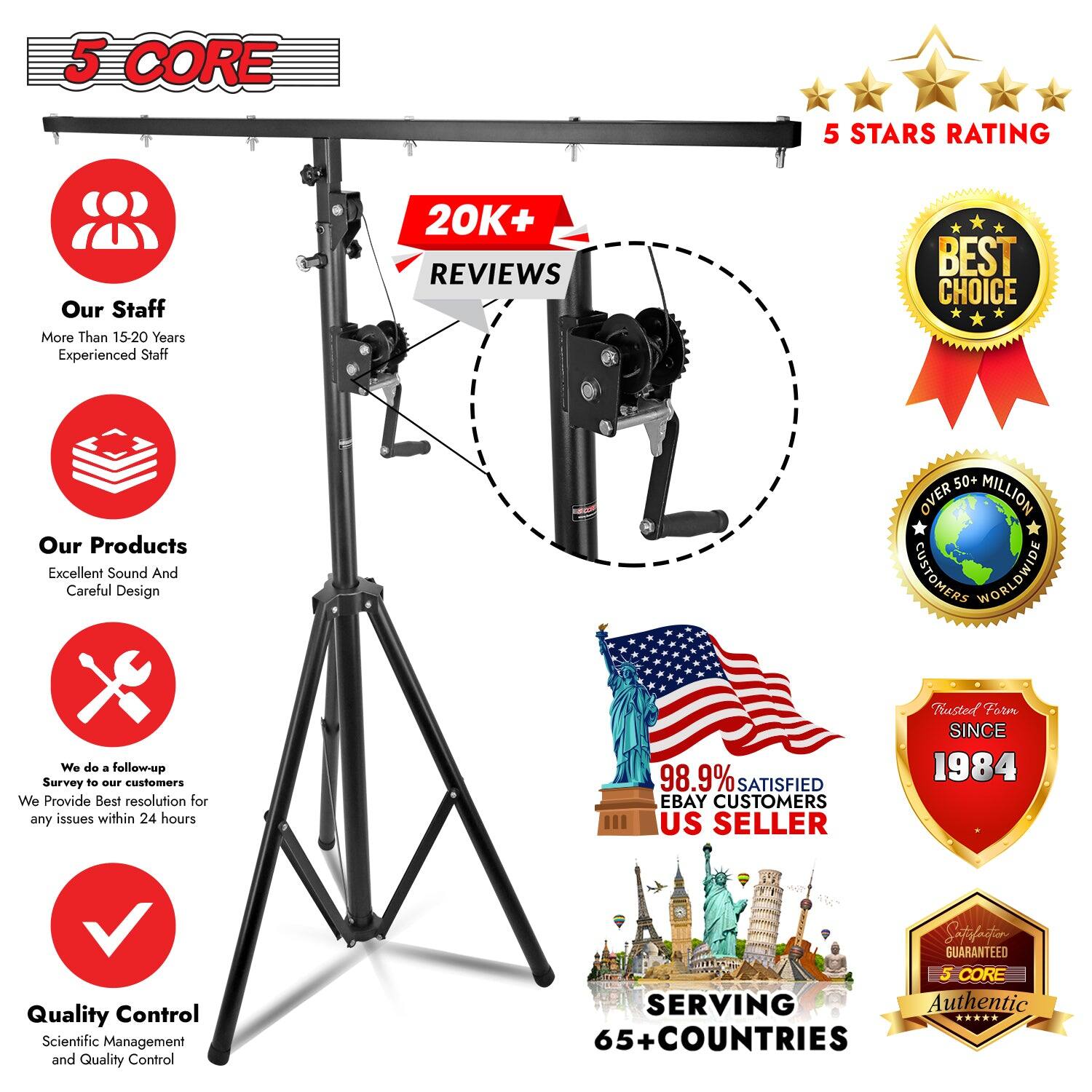 Here's the corrected and grouped text from the image:

**5 CORE 5 STARS RATING**

- **Our Staff:** More Than 15-20 Years Experienced Staff
- **20K+ REVIEWS**
- **BEST CHOICE**
- **Our Products:** Excellent Sound And Careful Design
- **50+ OVER MILLION CUSTOMERS WORLDWIDE**
- **We do a follow-up Survey to Our Customers**
- **We Provide Best Resolution for any issues within 24 hours**
- **98.9% SATISFIED EBAY CUSTOMERS**
- **US SELLER**
- **Rusted Form SINCE 1984**
- **Quality Control:** Scientific Management and Quality Control
- **Satisfaction GUARANTEED**
- **5 CORE SERVING Authentic**
- **65 COUNTRIES**

**5 STARS RATING**

**BEST CHOICE**

**50+ MILLION CUSTOMERS WORLDWIDE**

**98.9% SATISFIED EBAY CUSTOMERS**

**US SELLER**

**Serving 65 COUNTRIES**

**5 CORE AUTHENTIC**