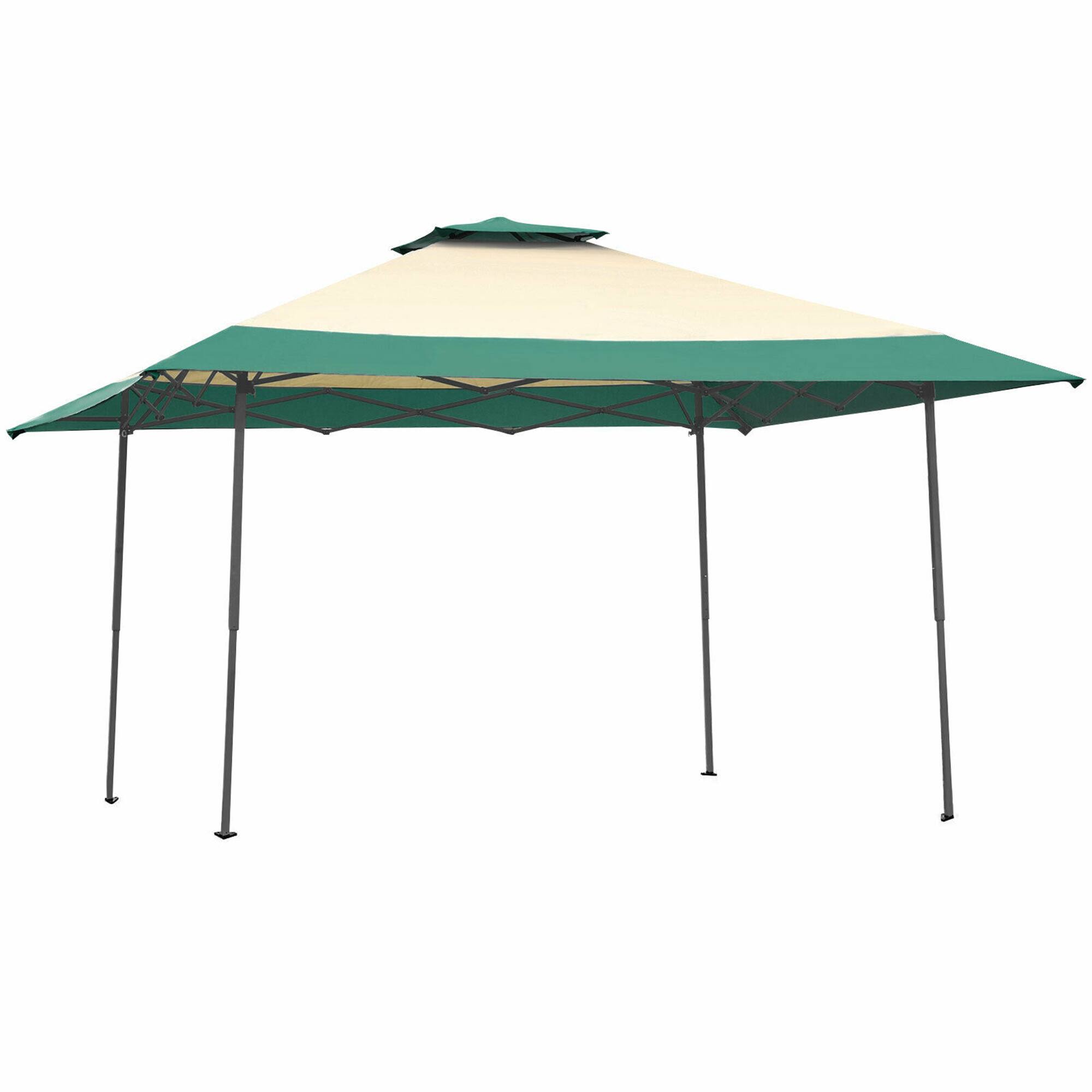 Alt View 8. Gymax - Gymax 13' x 13' Folding Patio Pop-up Gazebo Canopy Tent Outdoor Shelter Shade Green - Green + Beige.