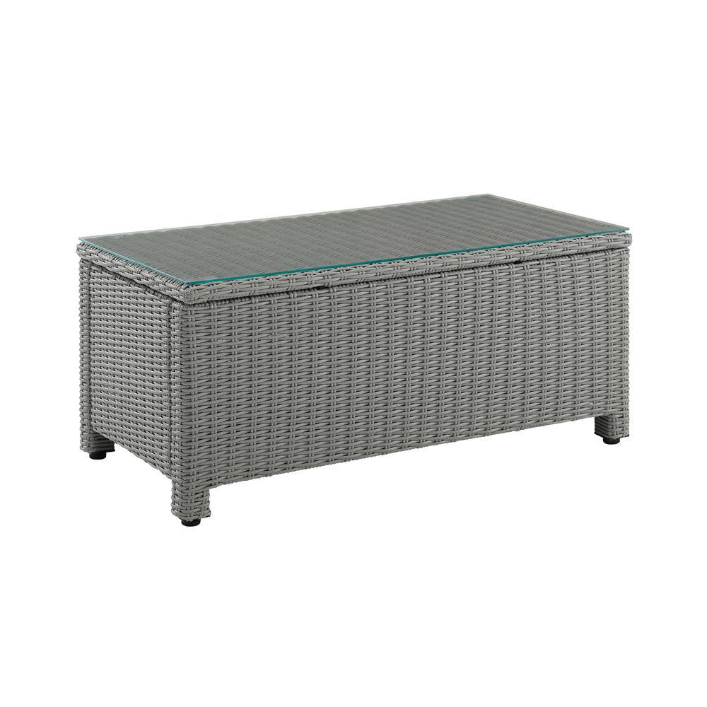 Alt View 1. Crosley Furniture - Bradenton Wicker Outdoor Coffee Table - Gray.