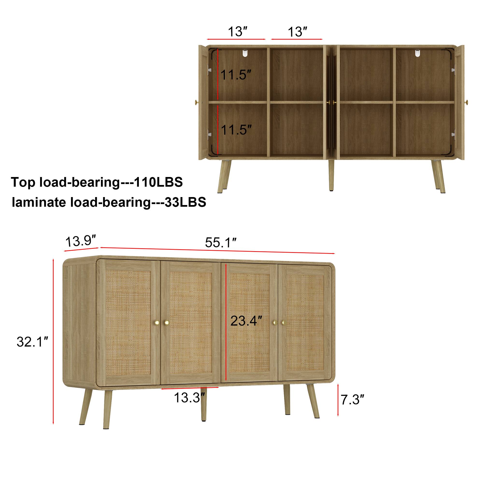 13" 13" 11.5" 11.5" Top load-bearing---110LBS 110LBS laminate load-bearing---33LBS 33LBS 13.9" 55.1" 32.1" 23.4" 13.3 7.3"