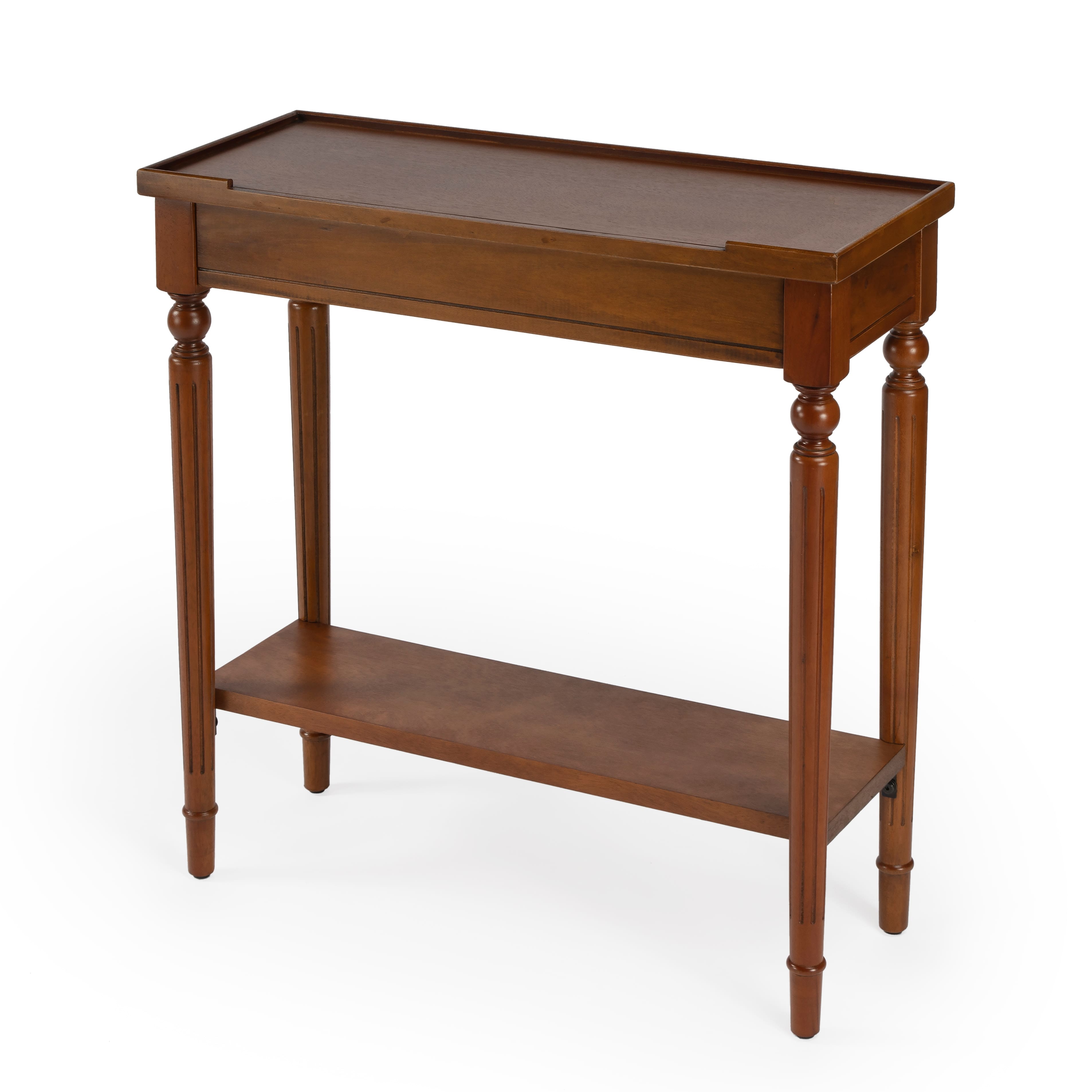 Butler Specialty - Aubrey 29 in. W Rectangular Console Table with Lower Open Shelf - Medium Brown
