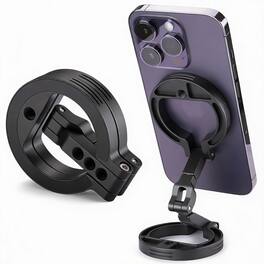 OMOMMD - Double Magnetic Ring Phone Holder Attach To Any Iron Surface 1 4 Screw Hole Compatible With Pro Max Series - MS-02R