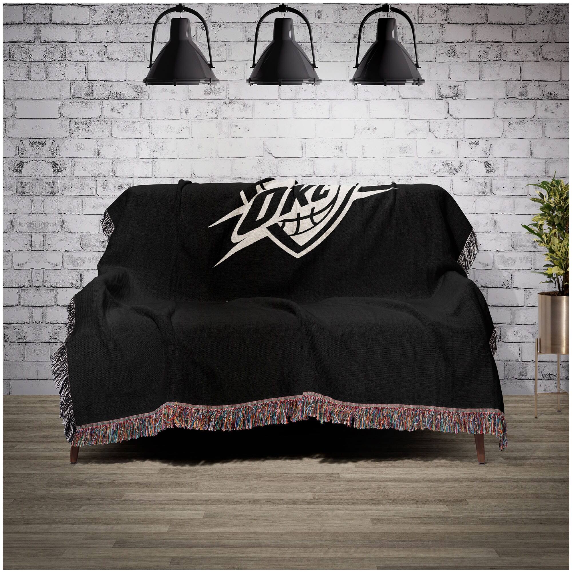 Alt View 1. Chad & Jake - Oklahoma City Thunder Woven Blanket - Black.