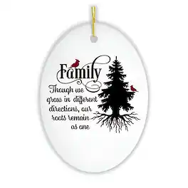 OrnamentallyYou - Lovely Family Quote Christmas Ornament Oval - Multi-colored