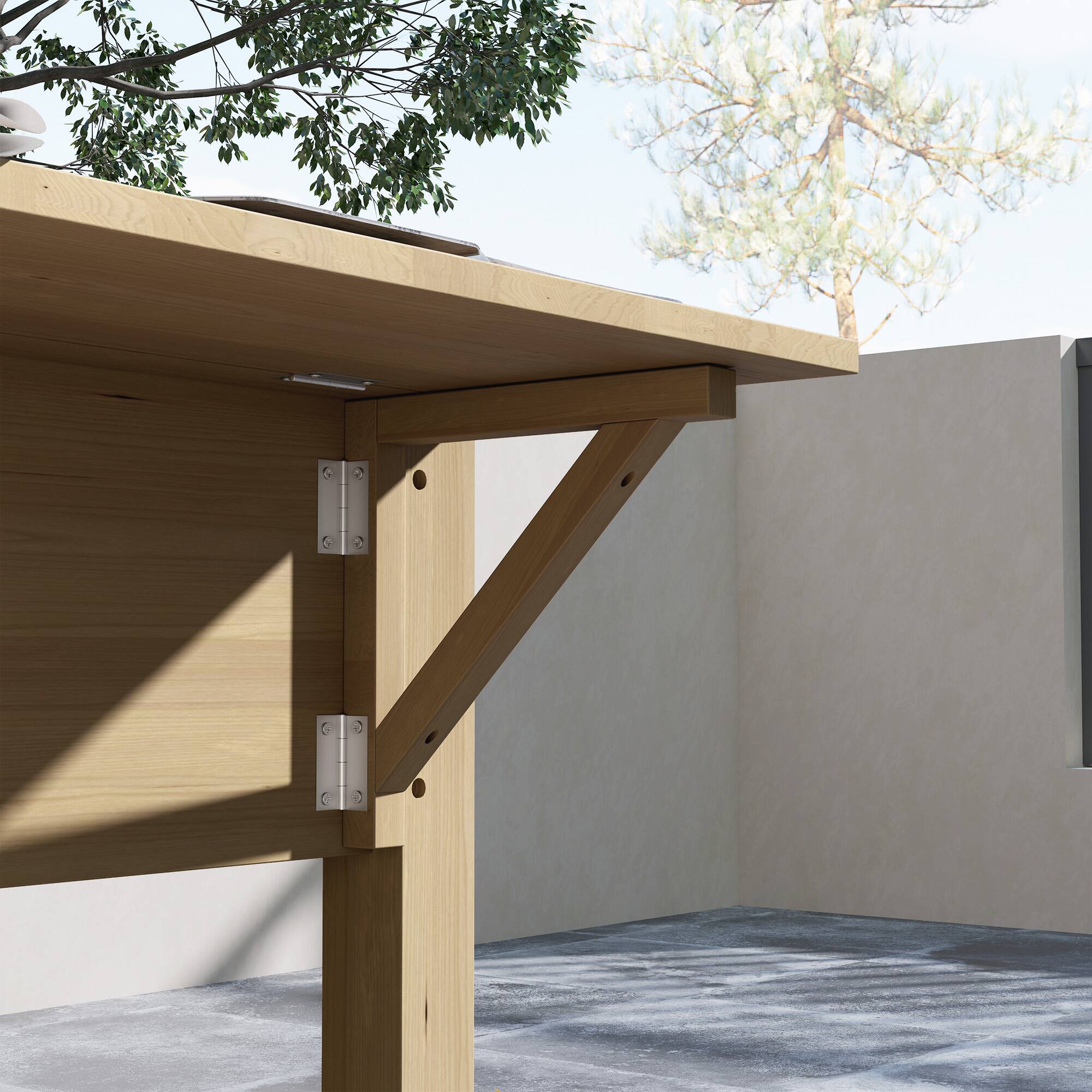 Alt View 8. Outsunny - Raised Garden Bed, Wood Elevated Planter Box with Side Table, Bottom Shelf, Outdoor Raised Planter with Bed Liners - Carbonized.