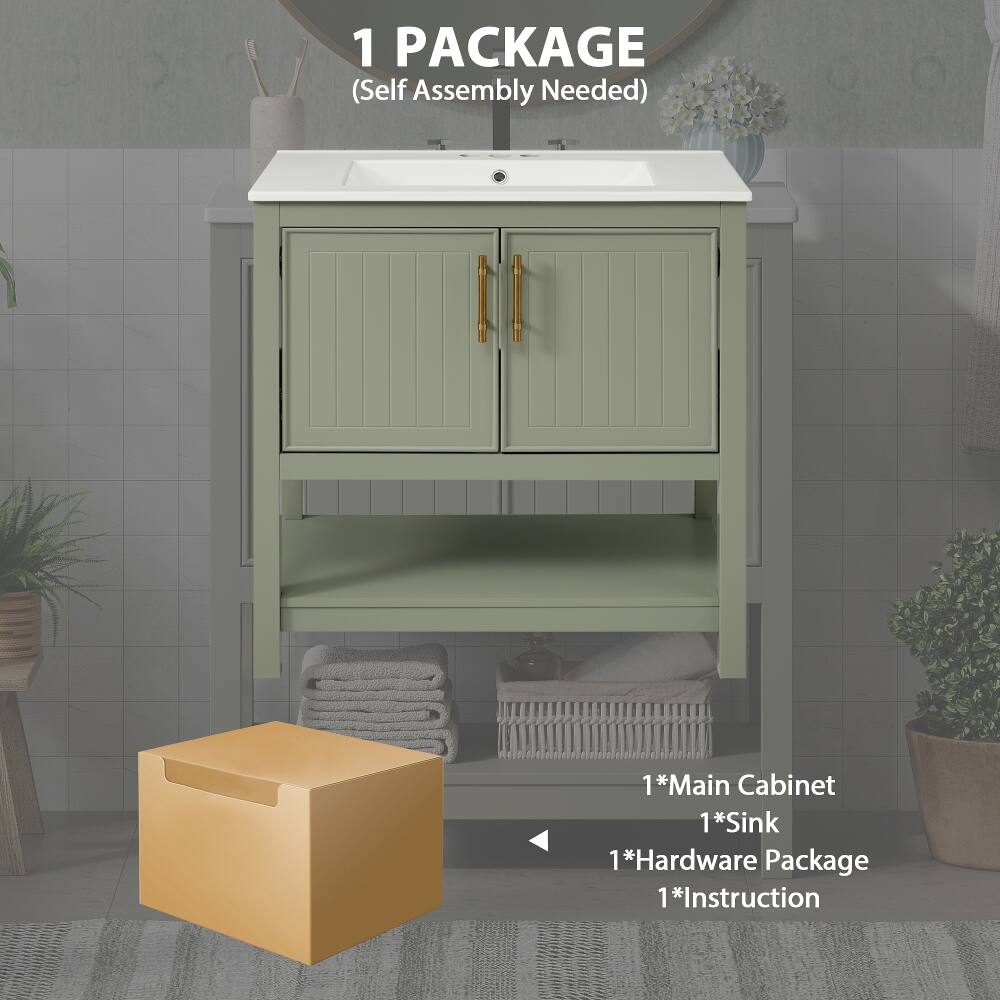 1 PACKAGE (Self Assembly Needed)

1*Main Cabinet  
1*Sink  
1*Hardware Package  
1*Instruction