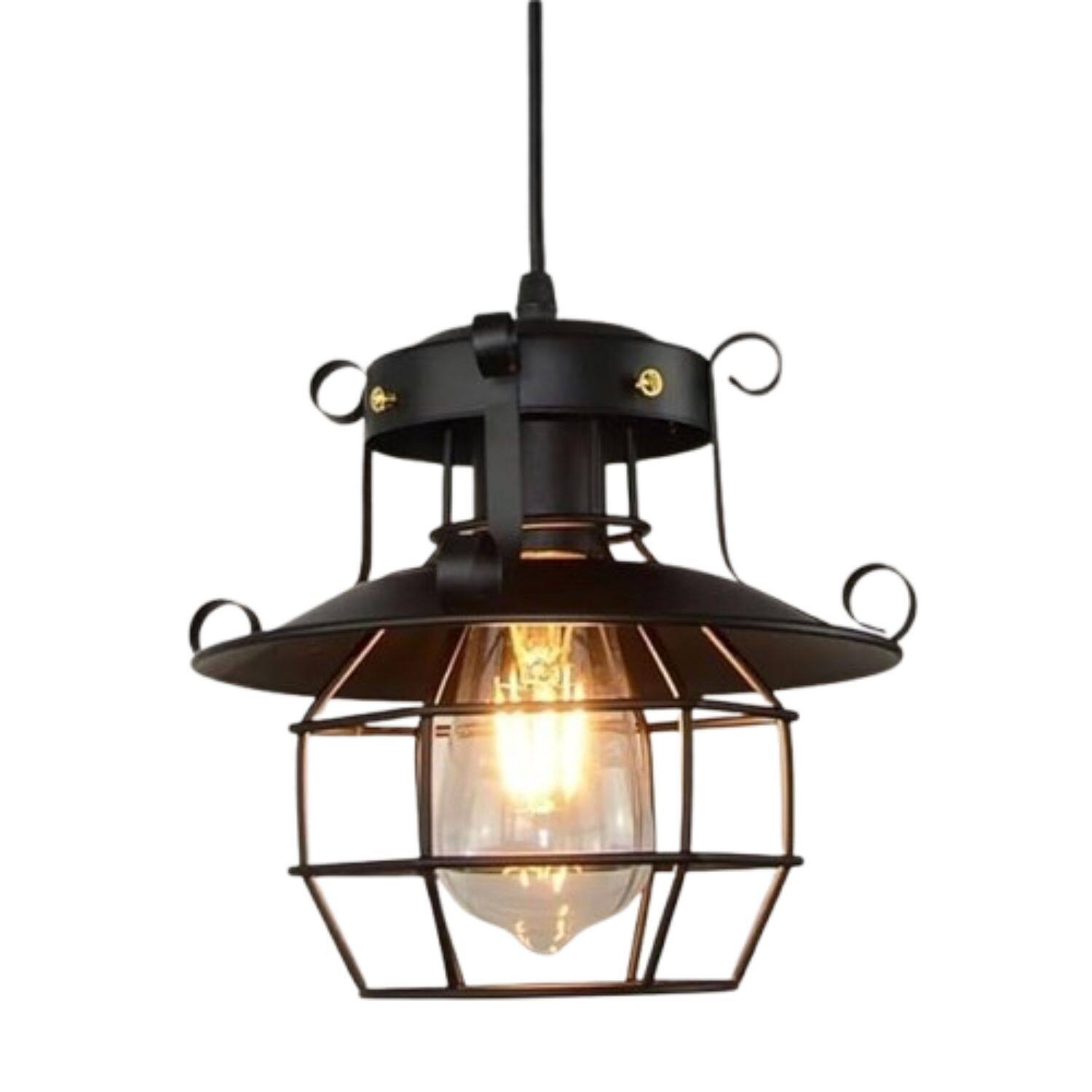 Front. Stock Preferred - Industrial Farmhouse Chandelier Pendant Light - Matte Black.