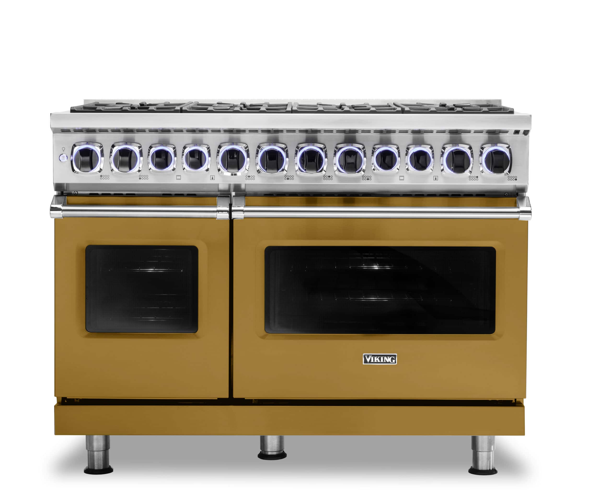 Front. Viking - 48"W./24"D. Dual Fuel Sealed Burner Range-8 Burners-LP - Golden Hour.