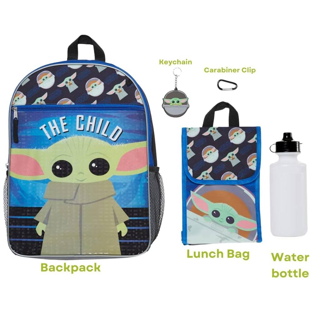 - Backpack
- Lunch Bag
- Water bottle
- Keychain
- Carabiner Clip
- THE CHILD