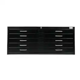 AdirOffice - Blueprint File Cabinet, 5-Drawer, Large Document Lateral File Cabinet - Black-40.37" W x 29.37" D x 19.29" H