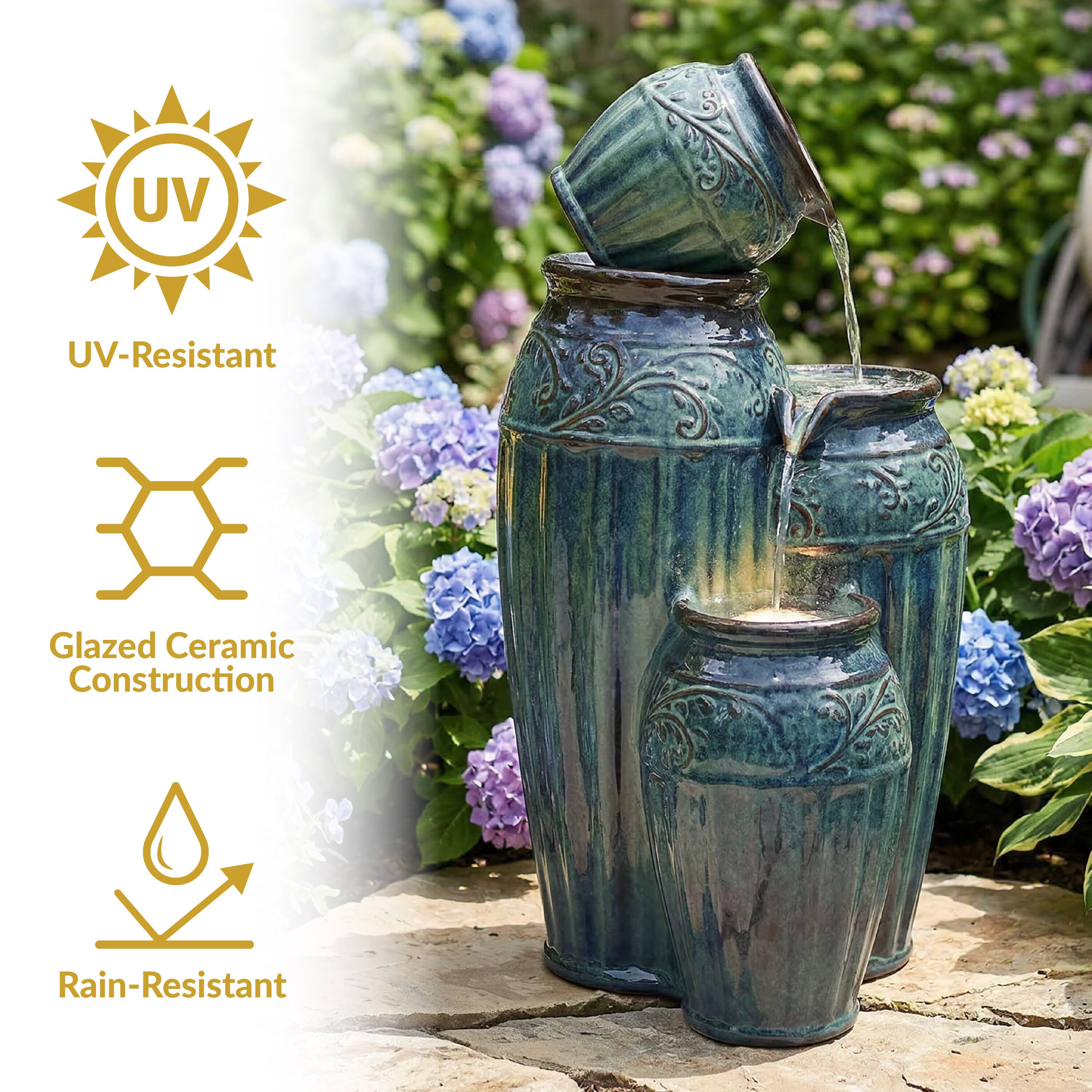 UV-Resistant  
Glazed Ceramic Construction  
Rain-Resistant