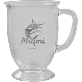 The Memory Company - Miami Marlins 16oz. Etched Cafe Mug - Multicolor
