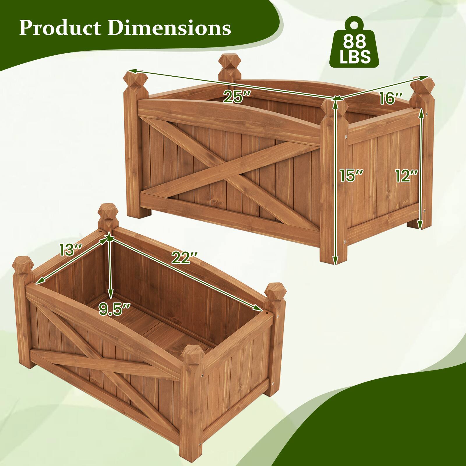 Product Dimensions: 88 LBS, 25" x 16" x 15" x 12" x 13" x 22" x 9.5"