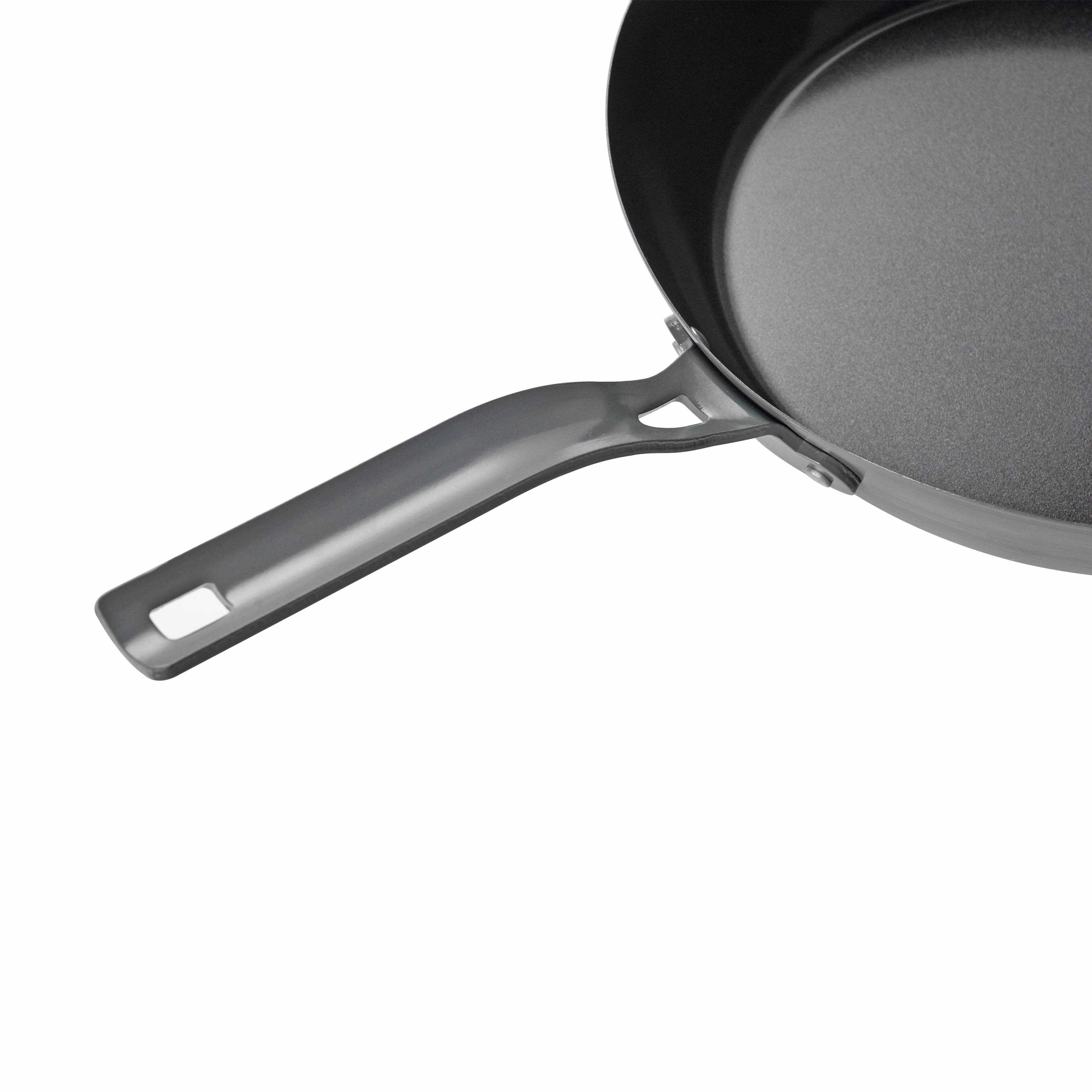 Left. Commercial Chef - COMMERCIAL CHEF 12 inch Carbon Steel Skillet - Gray.