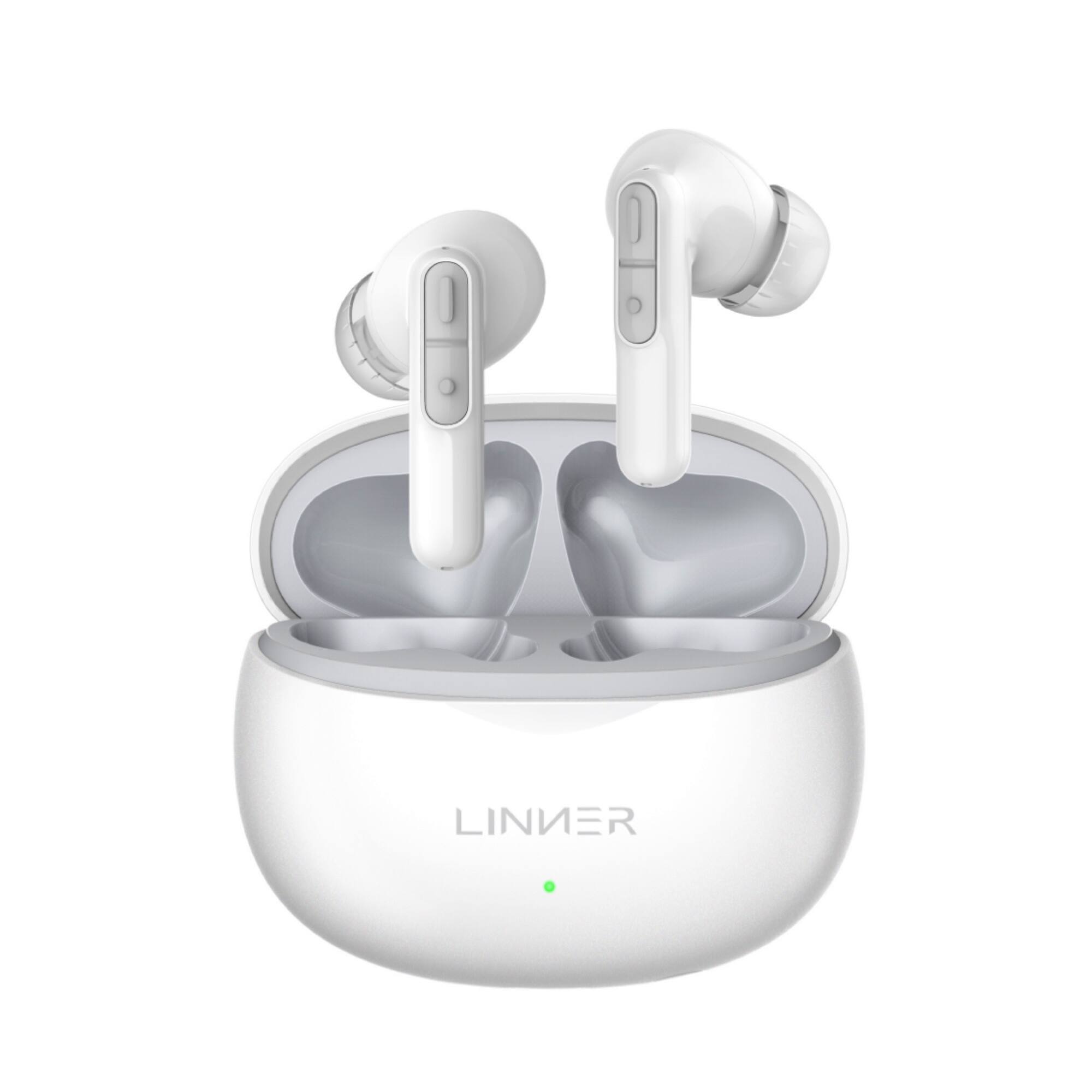 Left. LINNER - Nova Lite Bluetooth Hearing Aids with Noise Canceling and Volume Control - White.