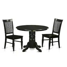 East West Furniture - 3 Pc Kitchen nook Dining set-Kitchen dinette Table and 2 Dining Chairs - Black