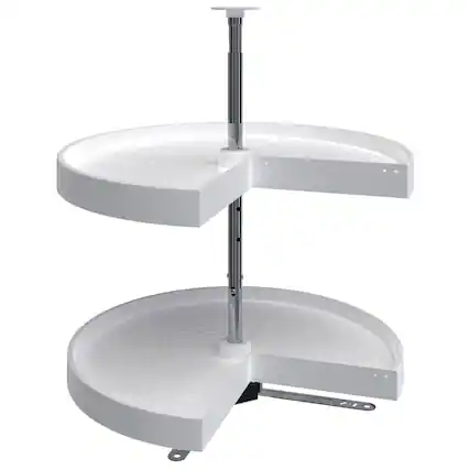 Front. Rev-A-Shelf - Rev-A-Shelf 24'' Lazy Susan Pie-Cut Polymer Two-Shelf, White, LD-2942-24-11-1 - White.