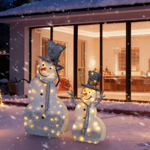 Alt View 8. Winado - 2 PCS Lighted Christmas Snowman 2D with Top Hat for Christmas Holiday Decoration - White.
