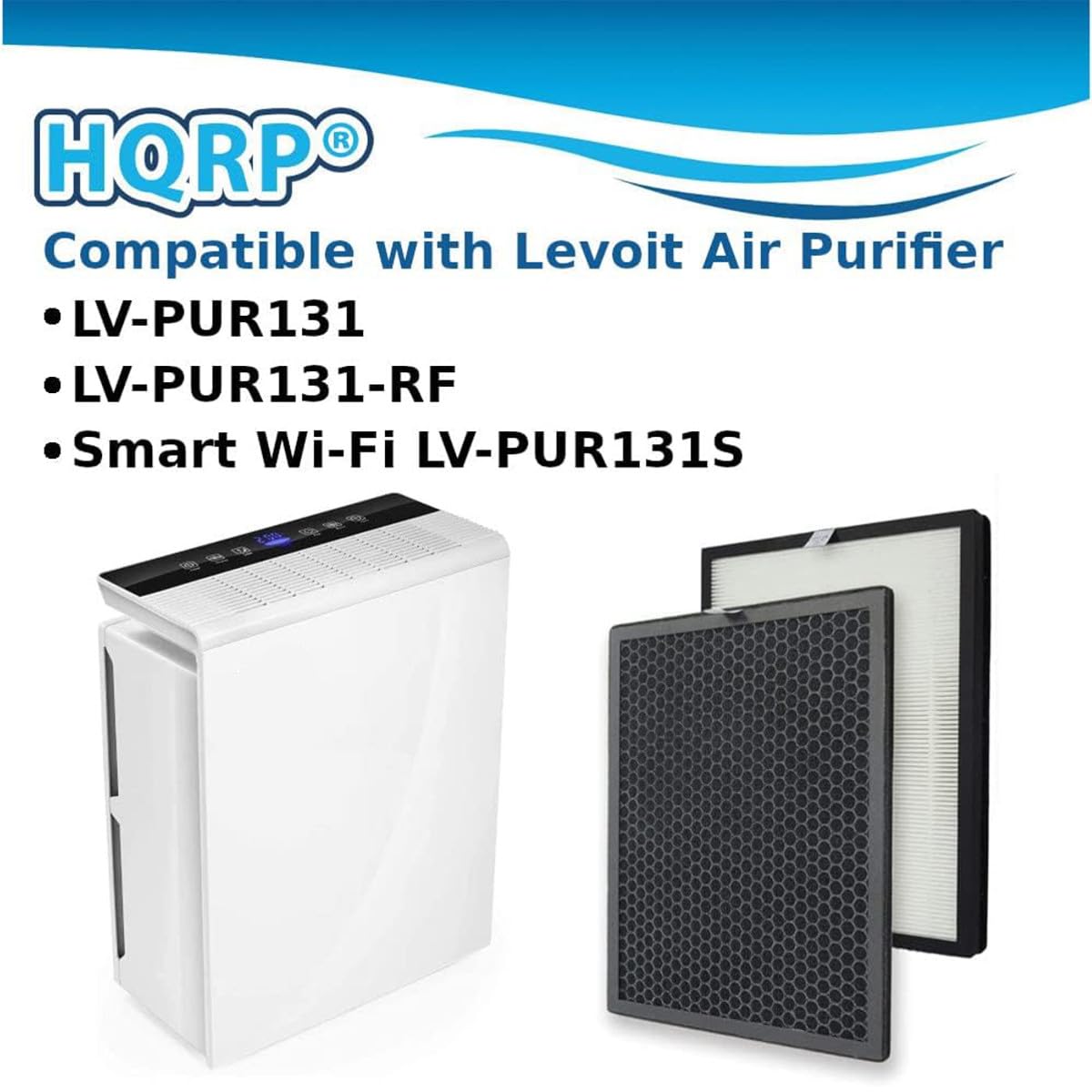 HQRP® Compatible with Levoit Air Purifier  
- LV-PUR131  
- LV-PUR131-RF  
- Smart Wi-Fi LV-PUR131S