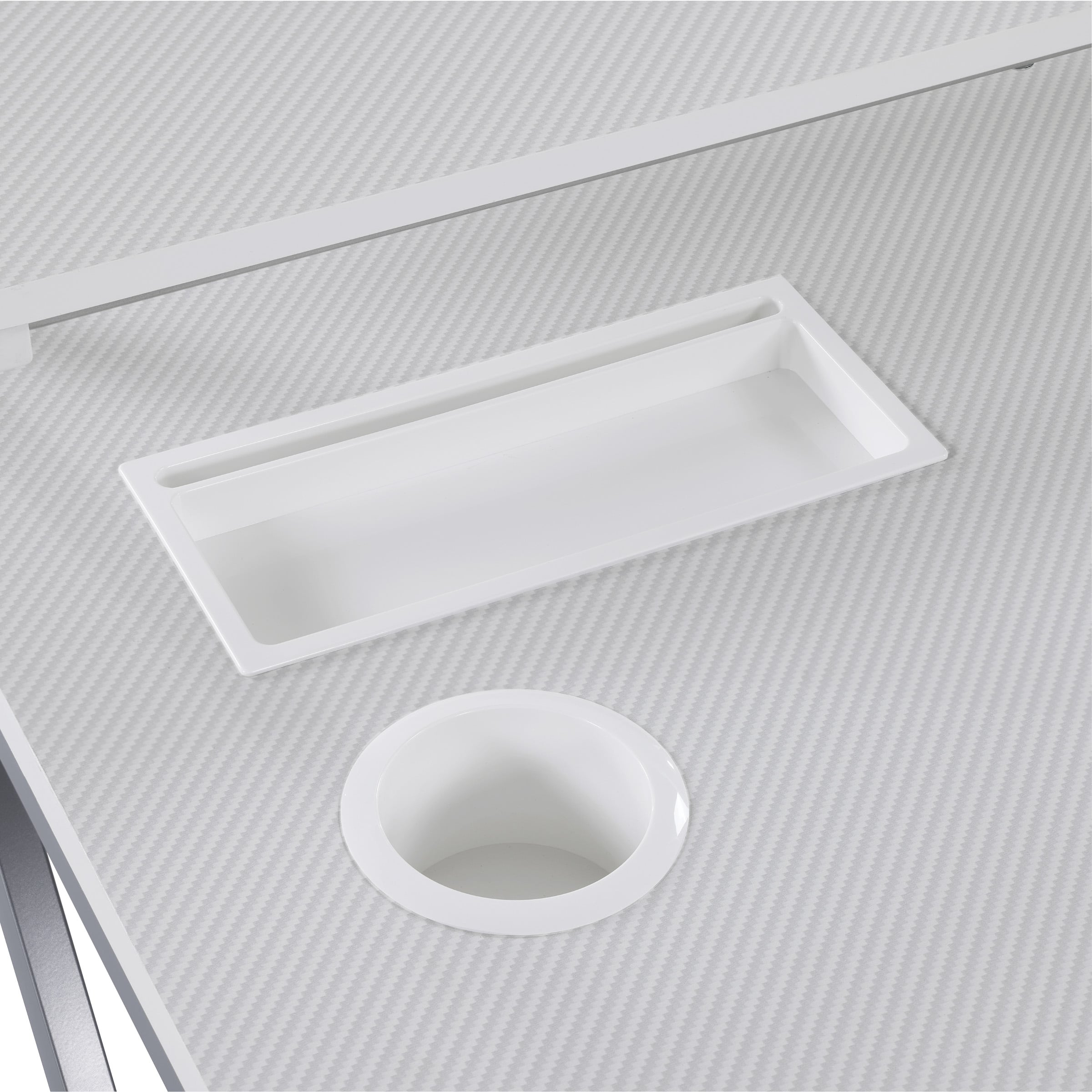 Alt View 16. OSP Home Furnishings - Emulator Gaming Desk - White/ Carbon.