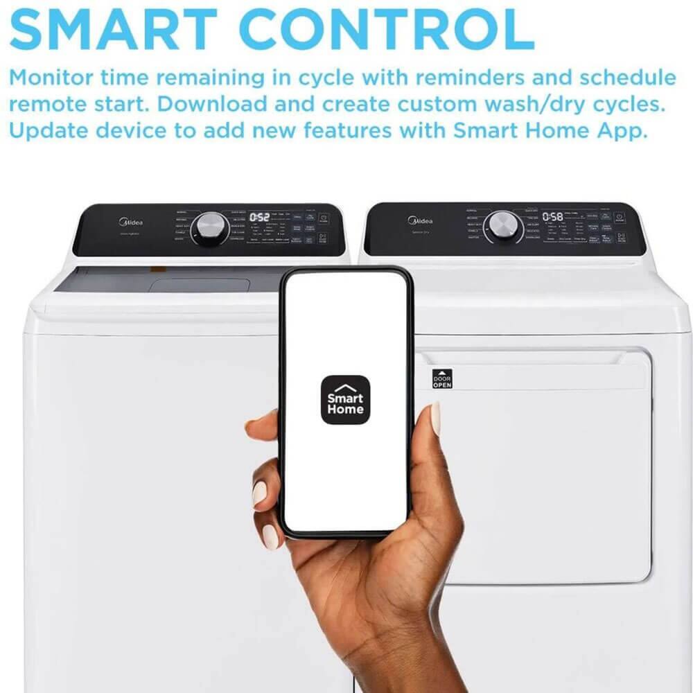 SMART CONTROL

Monitor time remaining in cycle with reminders and schedule remote start. Download and create custom wash/dry cycles. Update device to add new features with Smart Home App.