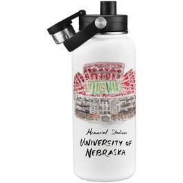 Indigo Falls - Nebraska Huskers Laura Wilcox Watercolors 34oz. Water Bottle - Multicolor