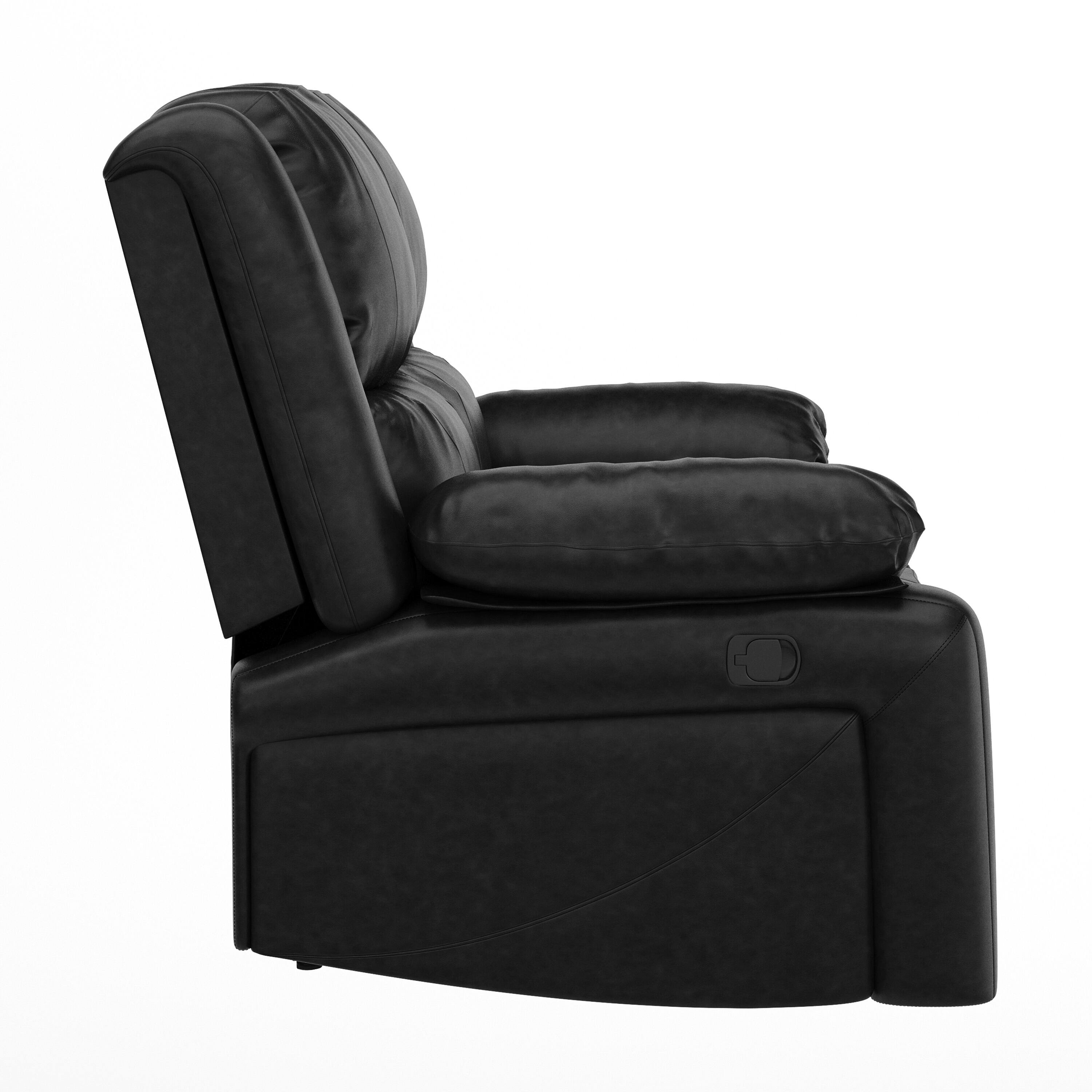 Left. Flash Furniture - Harmony Series Black LeatherSoft Loveseat with Two Built-In Recliners - Black.