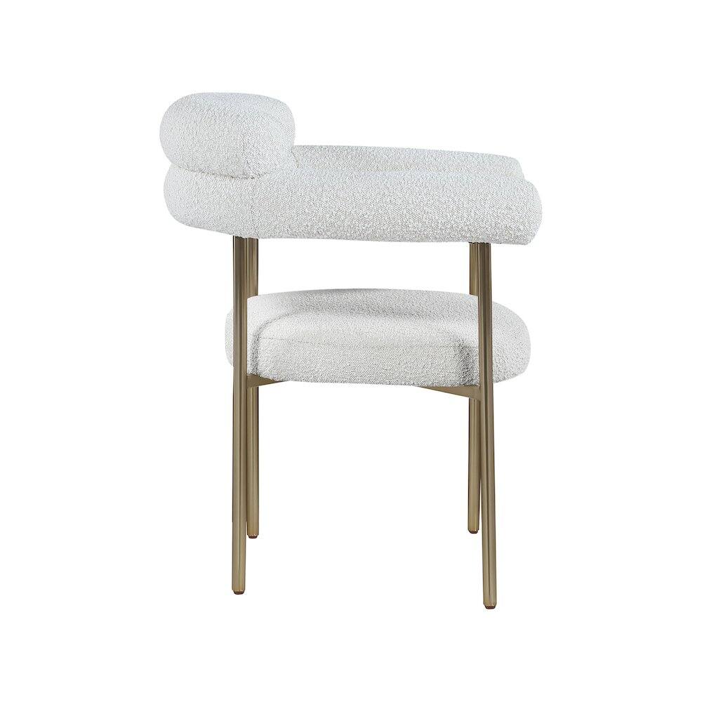 Alt View 3. Meridian Furniture - Blake Cream Boucle Fabric Dining Chair, Set of 2 - Beige.