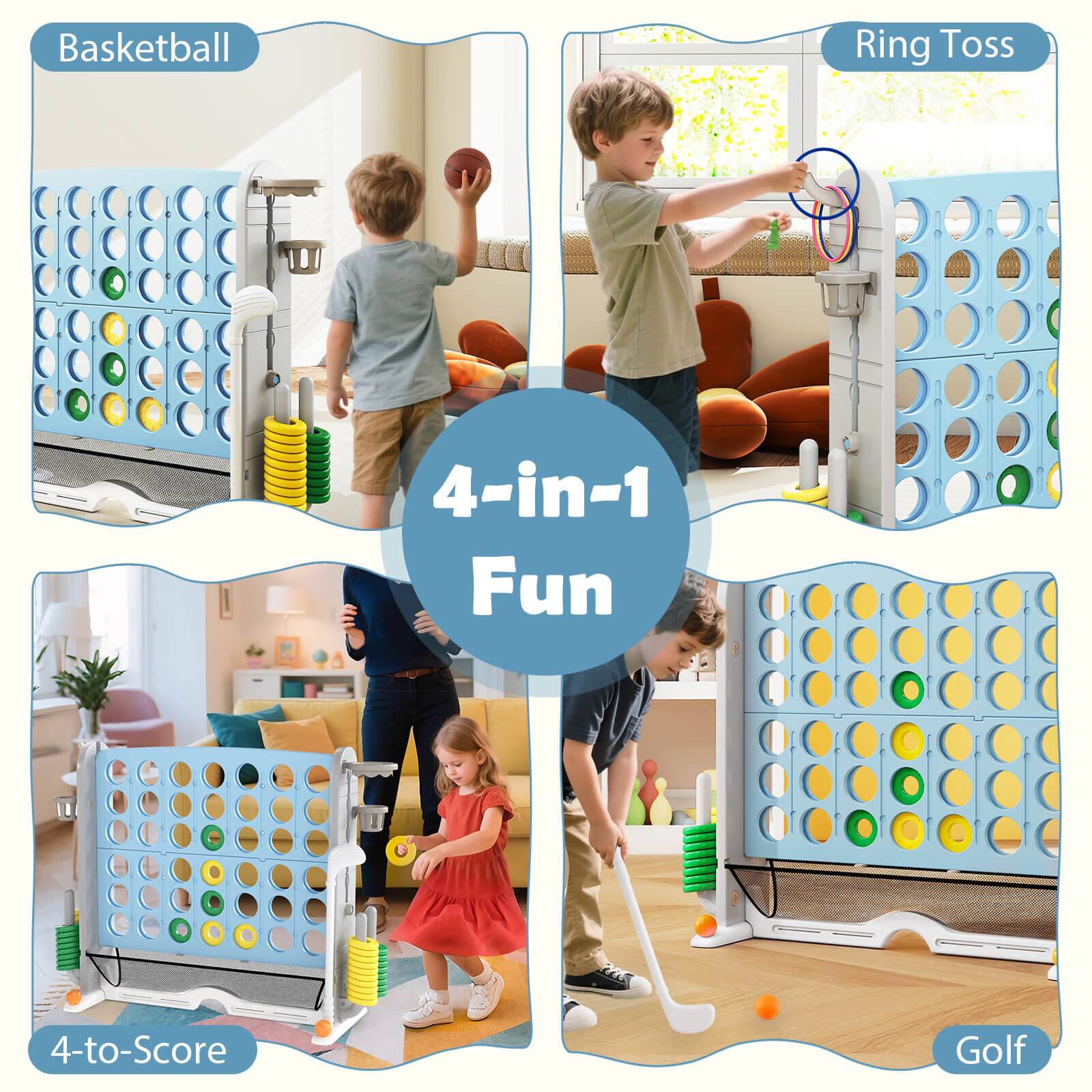 Basketball  
Ring Toss  
4-to-Score  
Golf  

4-in-1 Fun