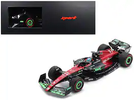 Spark - Alfa Romeo C43 #77 Valtteri Bottas F1 Team KICK Formula One F1 Belgian GP (2023) and Acrylic Display Case 1/18 Model Car - Multicolor