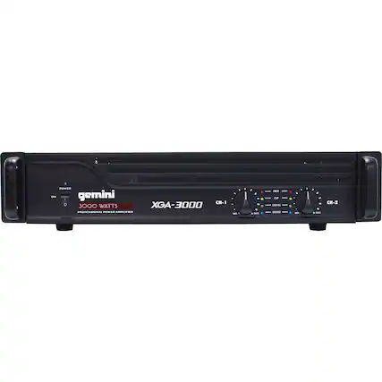 Front. Gemini - XGA-3000 Professional Power Amplifier - Black - Black.