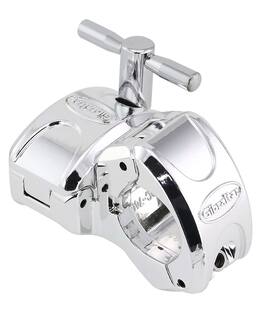 Gibraltar Hardware - 1.5 Inch Chrome Quick Release Drum Rack T Leg Clamp, with Inline T Connector for Rack Bars, Fast Locking Wingnut Design