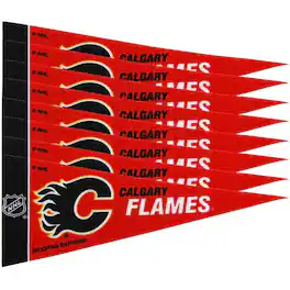 Rico Industries - Calgary Flames NHL Mini Pennant Set - Set of 8 Mini Pennants - Multi