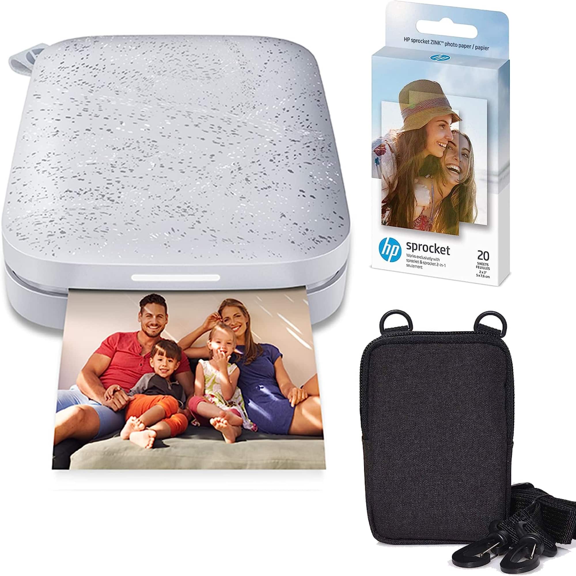 HP - Sprocket Portable 2x3" Instant Photo Printer and Zink Photo Paper Bundle - Luna Pearl