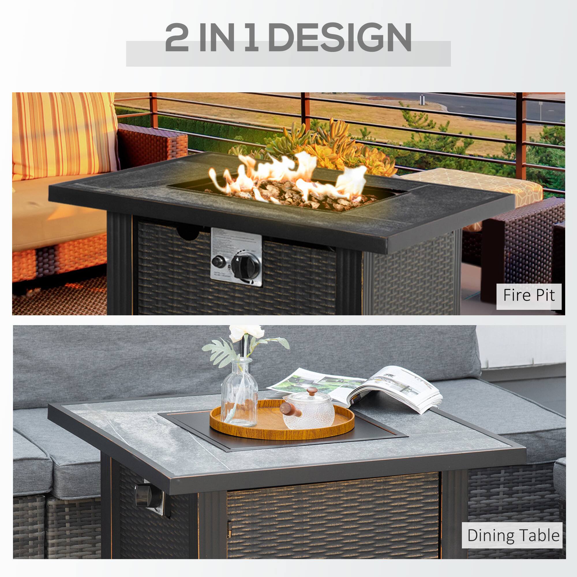 2 IN 1 DESIGN

Fire Pit

Dining Table