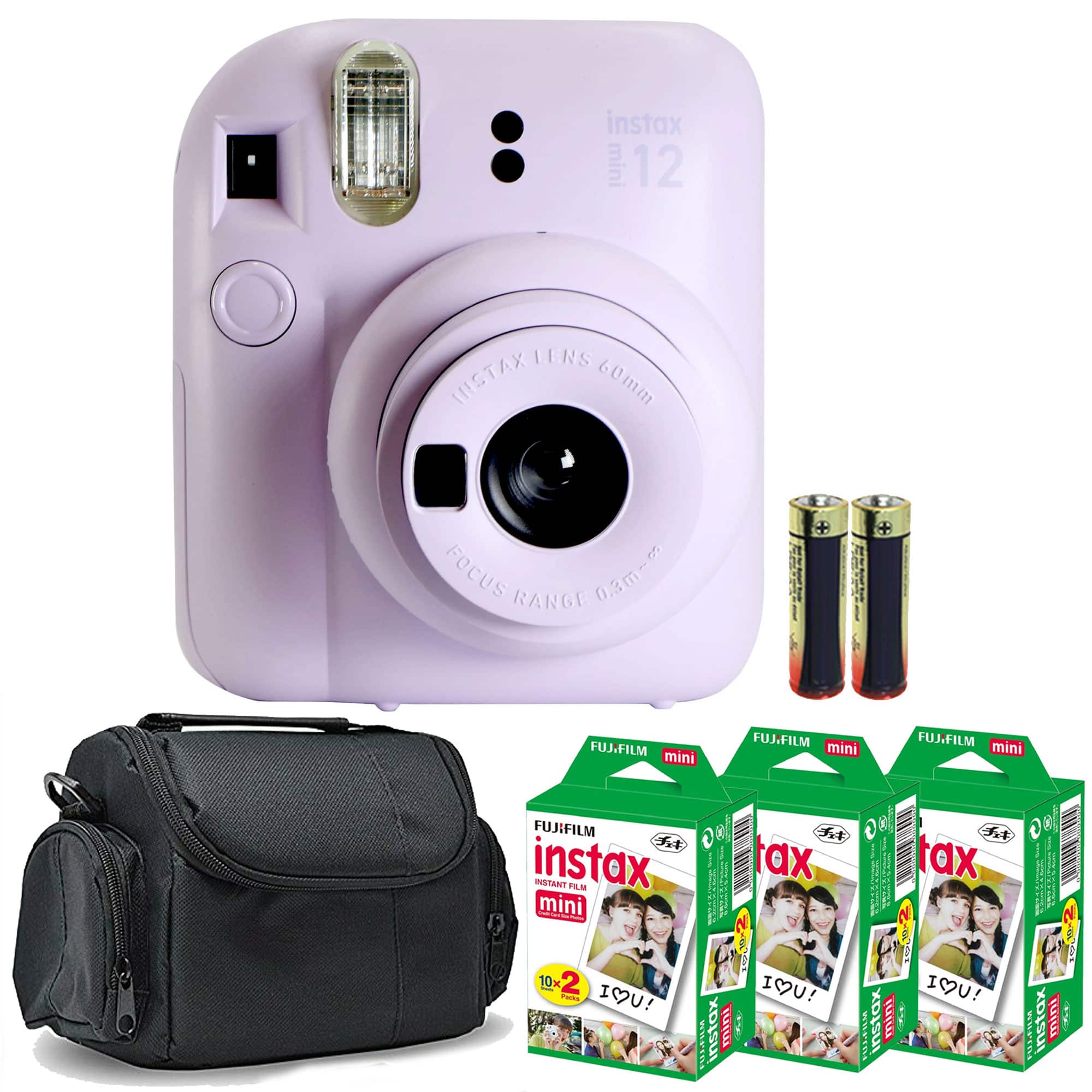 Fujifilm - INSTAX MINI 12 Instant Film Camera (Lilac with 3x Film Bundle - Purple