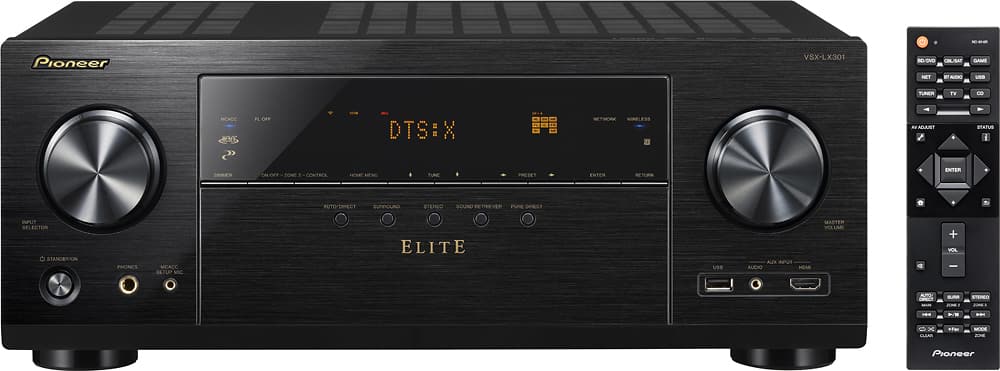 Front. Pioneer - 1190W 7.2-Ch. Network-Ready 4K Ultra HD and 3D Pass-Through A/V Home Theater Receiver - Black.