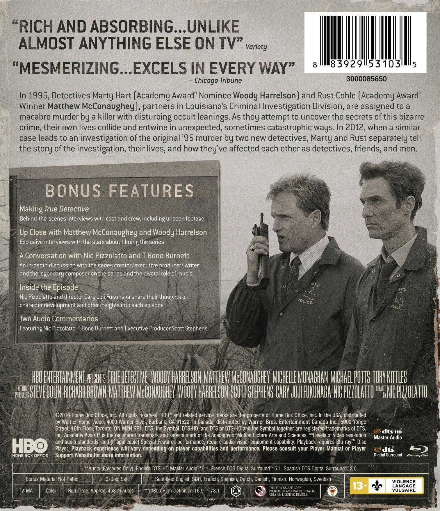 Back. True Detective: The Complete First Season - BLU-RAY.