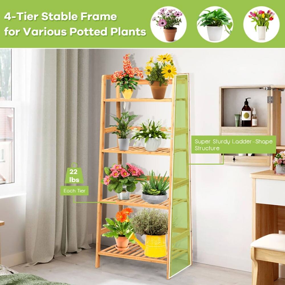 4-Tier Stable Frame for Various Potted Plants

Super Sturdy Ladder-Shape Structure

22 lbs Each Tier